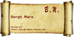 Bergh Mara névjegykártya